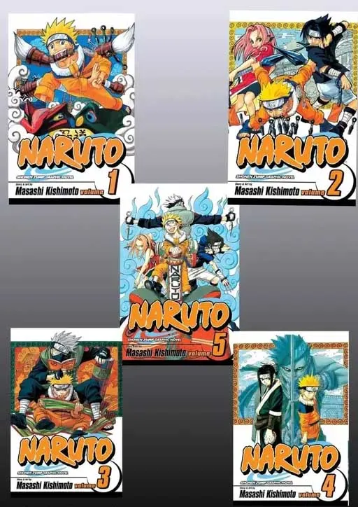 Naruto Manga Set Vol 1-5 by Masashi Kishimoto