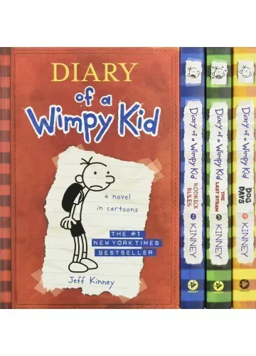 Diary of a Wimpy Kid of Books 1-4: Diary of a Wimpy Kid, Rodrick Rules, The Last Straw, Dog Days by Jeff Kinney