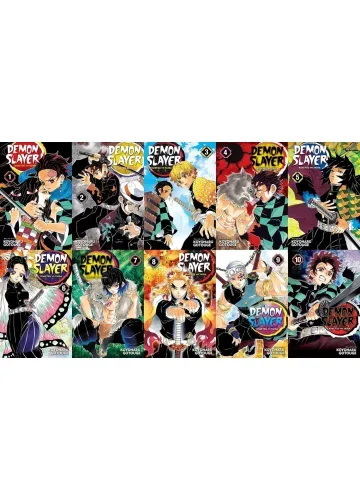 Demon Slayer 10 book set. Volumes 1-10 by Koyoharu Gotouge